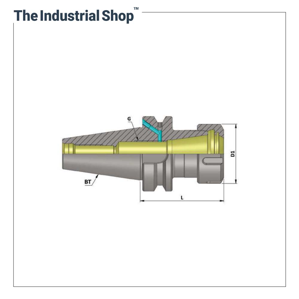 KTA Collet Chuck BT40 ER16 (Coolant Supply Through Center & Flange)