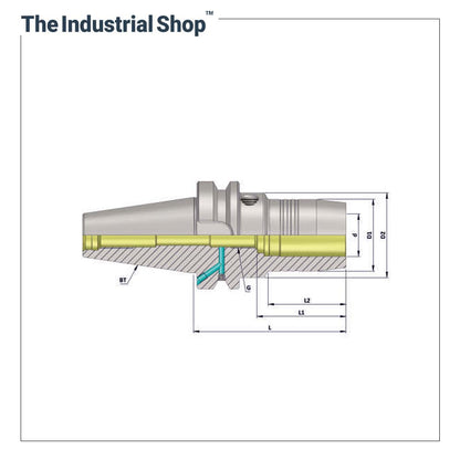 KTA Side Lock (End Mill) Holder BT40 WE18 (Through Coolant)