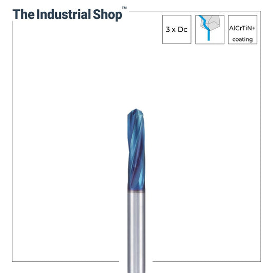 Nachi 9.1 mm to 10.0 mm 3 Flute Carbide Drill for Hardened Steel