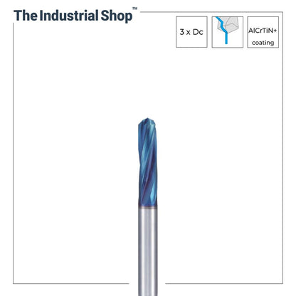 Nachi 3.3 mm 3 Flute Carbide Drill for Hardened Steel