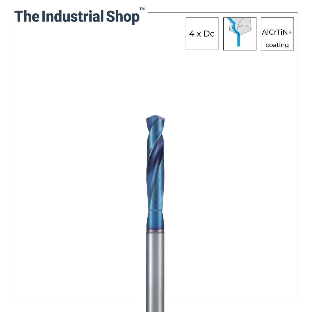 Nachi 1.1 mm to 2.0 mm L x D 4 Power Feed Carbide Drill