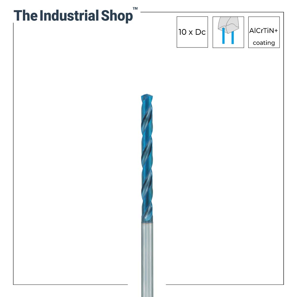 Nachi 2.4 mm L x D 10 Aqua EX Carbide Drill (Through Coolant)