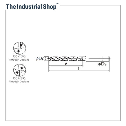 Nachi 2.4 mm L x D 10 Aqua EX Carbide Drill (Through Coolant)