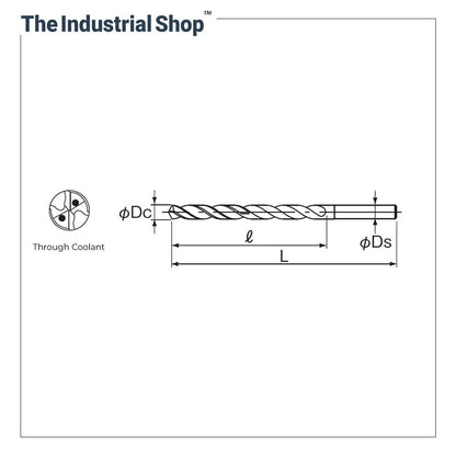 Nachi 8.1 mm to 8.5 mm L x D 30 Aqua EX Carbide Drill (Through Coolant)