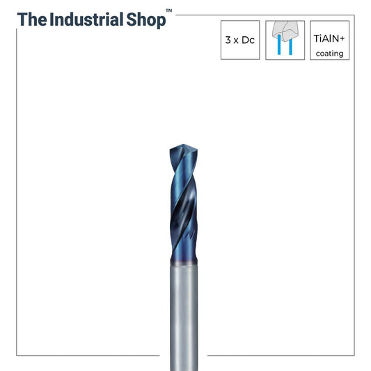 Nachi 10.1 mm to 10.5 mm L x D 3 AquaREVO Carbide Drill (Through Coolant)